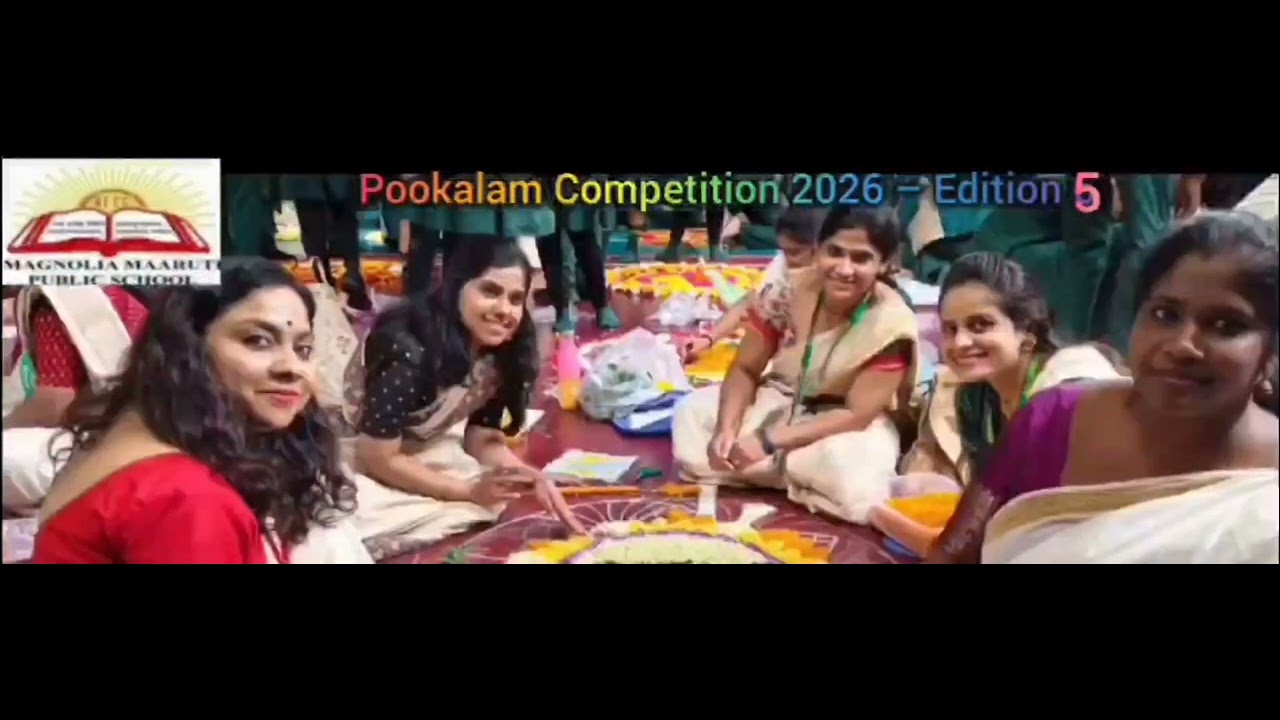 Pookalam Competition 2026 at AECS Magnolia Maaruti Public School, Bengaluru: 193 pookalams created at a single venue